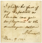 Abraham Lincoln Autograph Note Signed as President -- Recommending Employment to a Discharged Soldier